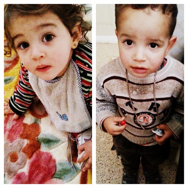 The Cute Brother and Sister . Kairouan . Tunisia