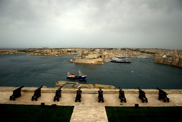 Grand Harbour . Three Cities from Valletta . Malta